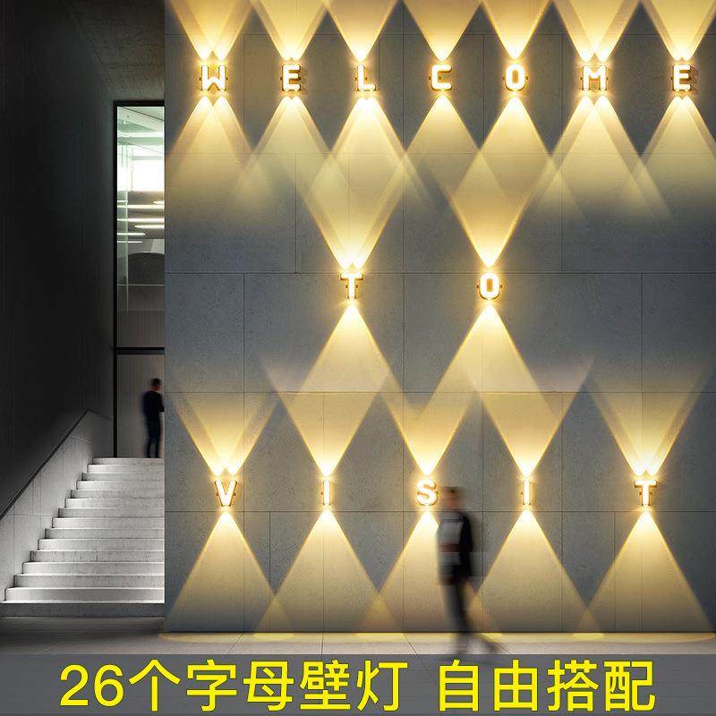户外壁灯英文字母灯酒店ktv背景洗墙灯别墅庭院外墙灯上下射灯LED
