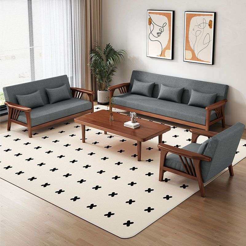 实木沙发简约沙发茶几组合现代中式风客厅家用双人贵妃小户型套装