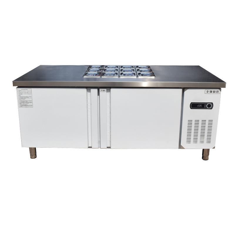 小菜冰箱开槽不锈钢操作台冷藏冷冻双温披萨水果捞保鲜平冷工作台