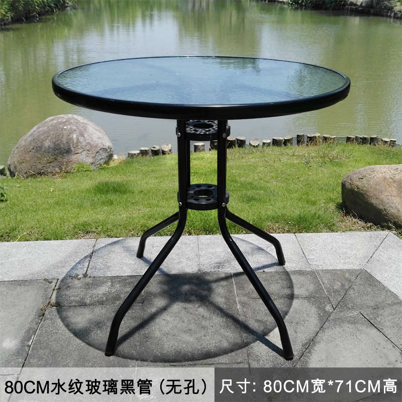 钢化玻璃方桌户外庭院休闲简约花园咖啡洽谈餐饮会客.写字餐桌促