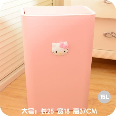 卡通按压式塑料纸篓欧式垃圾桶简约有盖大小号家S用厕所卫生间厨
