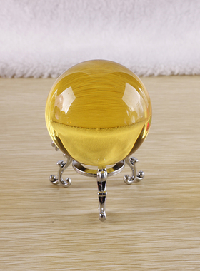 简约现代水晶玻璃球紫p色红色黄色粉红蓝色湖蓝色办公室桌面微摆