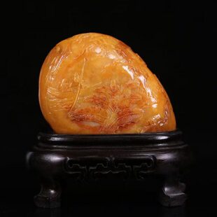 田山石泛舟山摆设玩手把件家居手建寿春客厅装饰雕刻作图把福黄