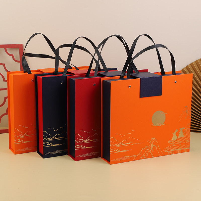 月饼包装盒礼盒定k制中秋礼盒月饼礼盒双层红高档酒店商务logo定