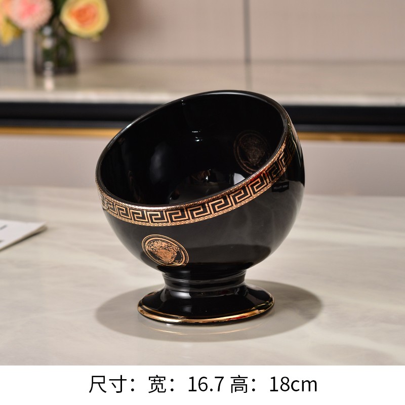 欧式陶瓷客厅家用垃圾桶可爱x小号办公桌面无盖杂物收纳桶创意轻