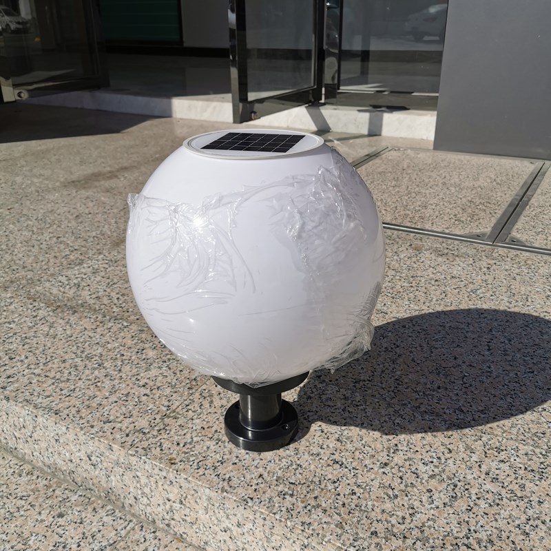 太阳能户外圆球柱头灯室外栏杆别墅花园庭院大门S柱子灯防水围墙