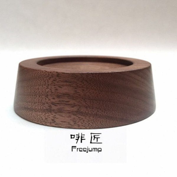 啡匠 压粉器 粉锤垫  实木底座