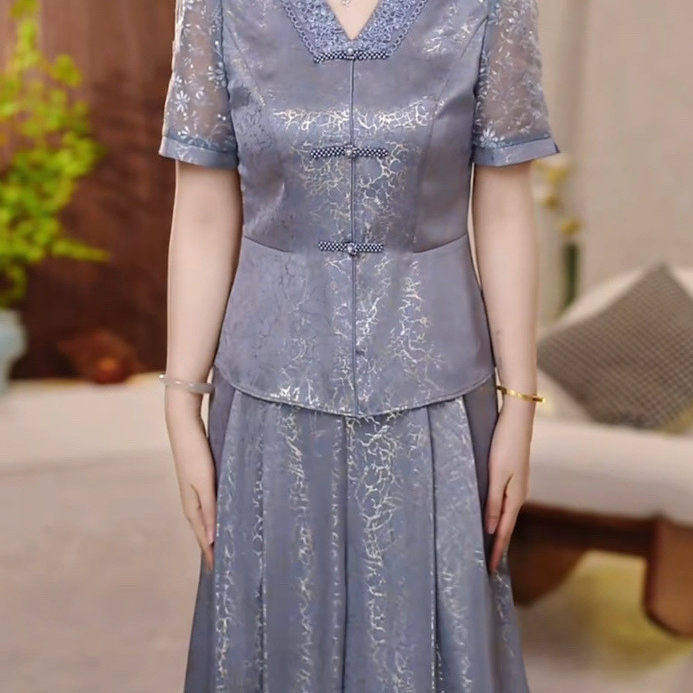提花时尚织锦精致暗纹新款高级两件套阔腿裤显2026女夏瘦上衣套装