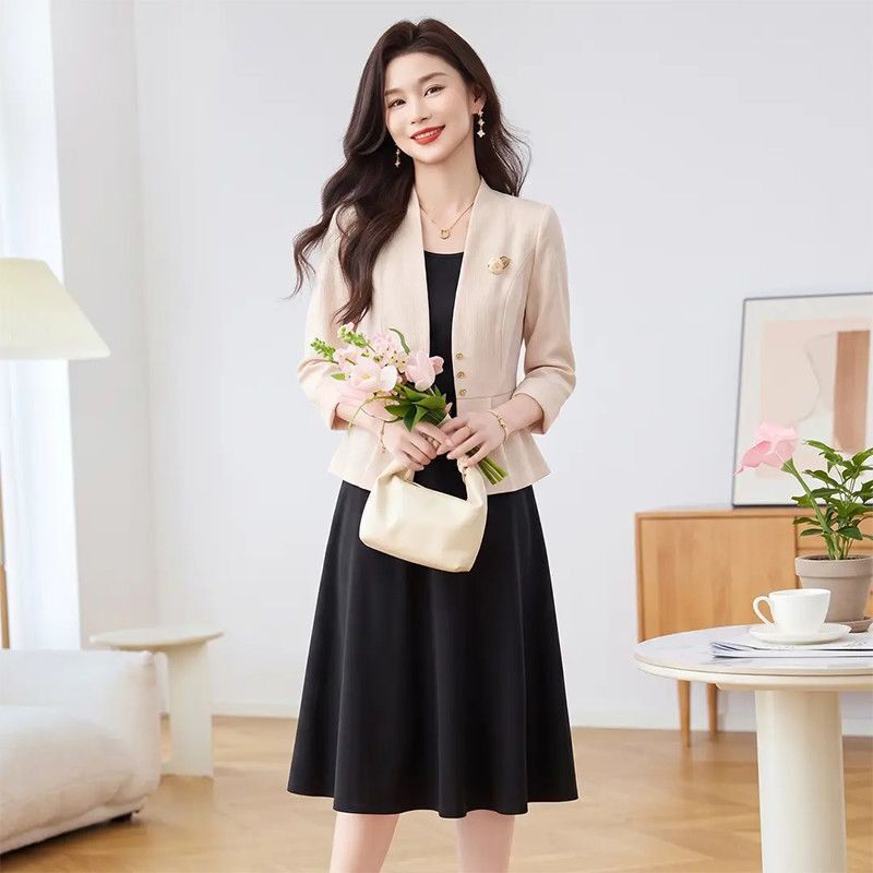 气质淑女大码中年妈妈礼服裙2026年秋季新款时尚爆款显瘦高端套装