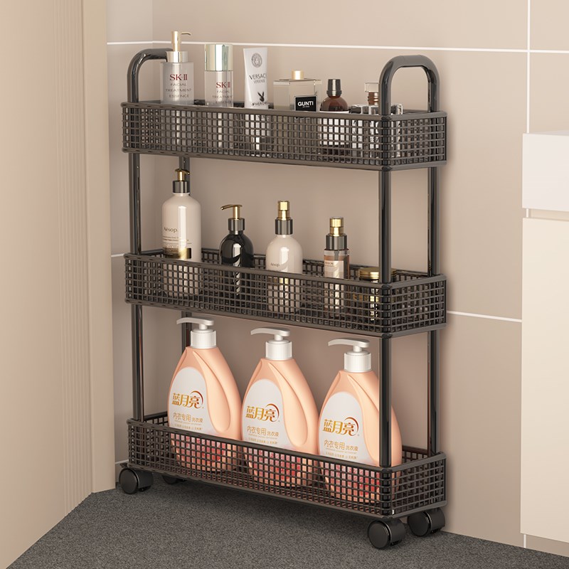 门后夹缝置物架卫生间缝隙浴室超窄款收纳柜极窄架子收纳架小推车