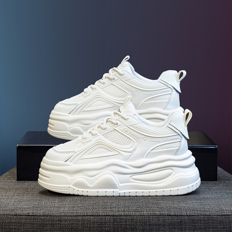 内增高小白鞋女2025年夏季新款休闲运动厚底板鞋爆款小个子松糕鞋