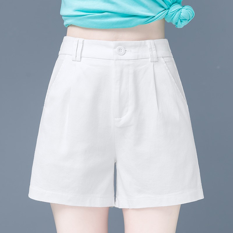 卡其色裤子女2025超火的欧货爆款夏天松紧腰松弛感百搭小个子短裤