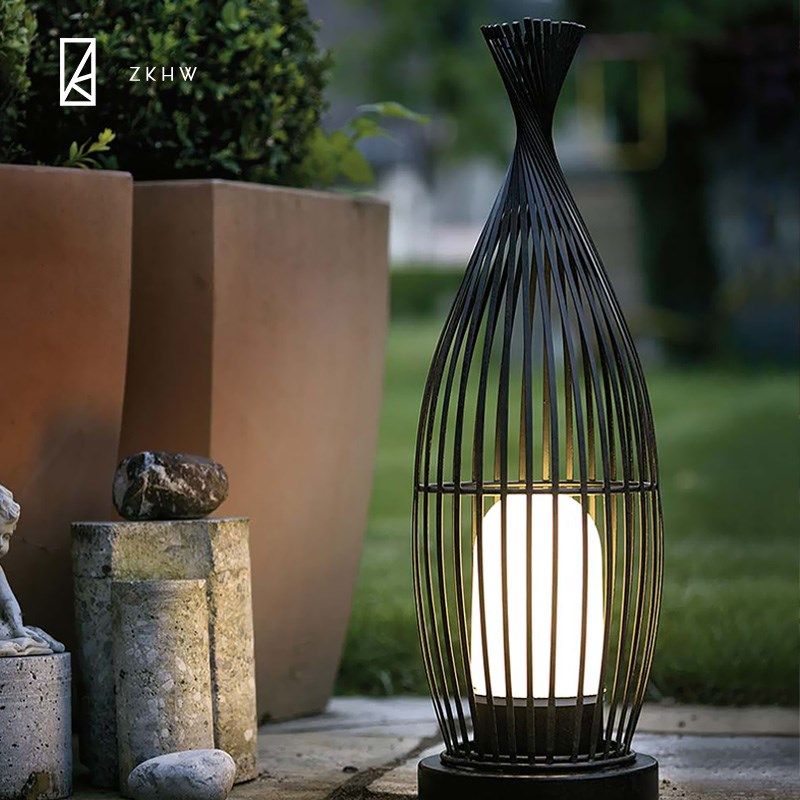 新中式户外鱼尾防水景观庭院装饰灯鸟笼花园别墅院子落地灯草坪灯,家装灯饰光源,景观庭院灯饰,淘宝优惠券,粉丝福利购,淘宝优惠卷