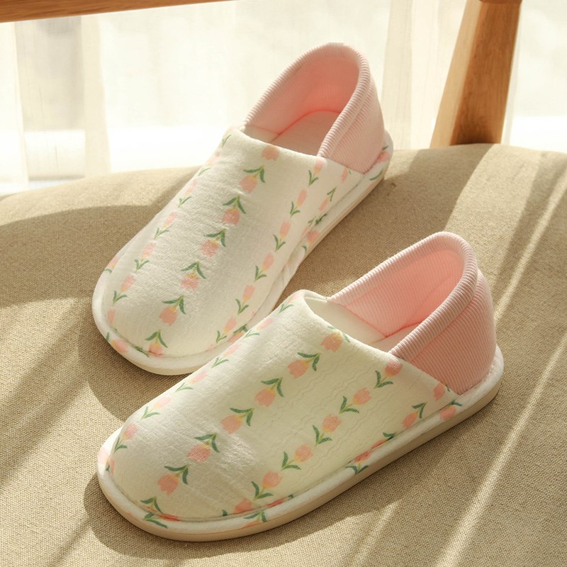 坐月子鞋夏季薄产后防滑袋后跟厚底春秋季孕妇鞋纱布透气棉拖鞋