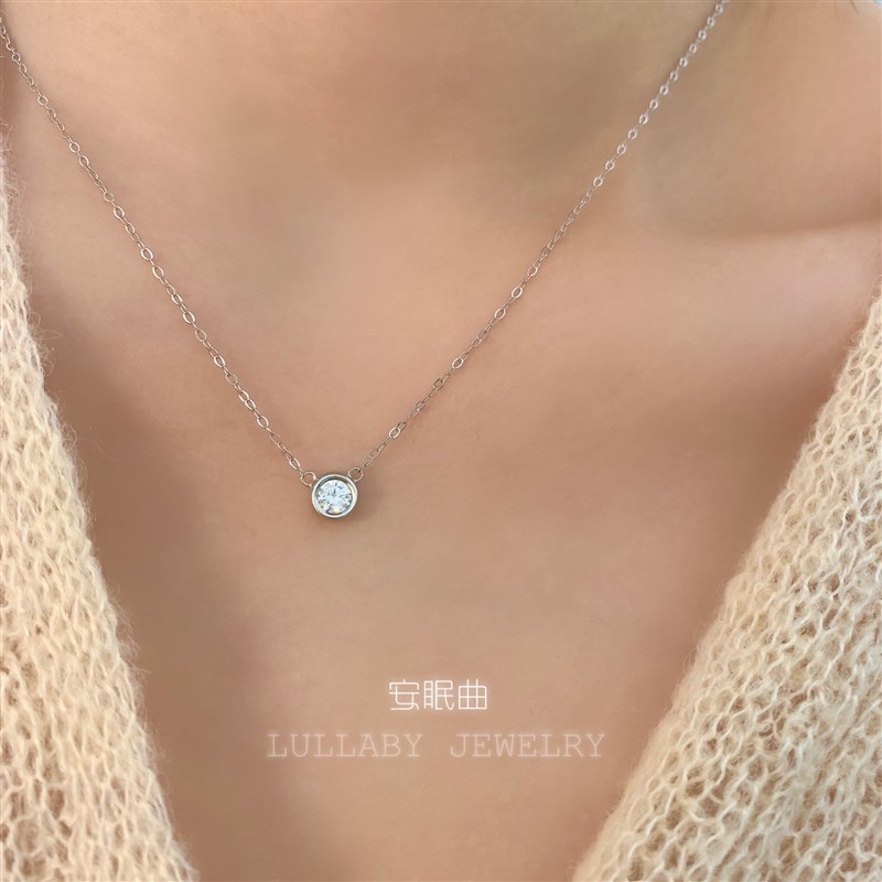 小圆点极简经典单钻圆钻泡泡锁骨链女百搭叠戴简约高级感项链