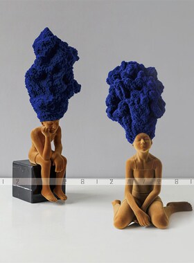 空合植绒创意女孩男孩摆件样板z间售楼处客厅儿童房客厅人物软装