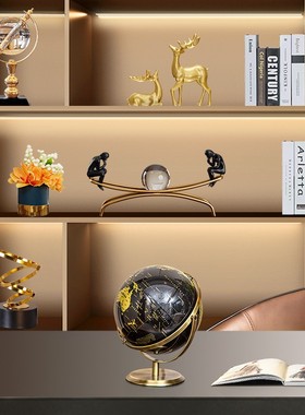 现代轻奢创意工艺品客厅酒柜书柜书D架办公桌电视柜家居装饰品摆