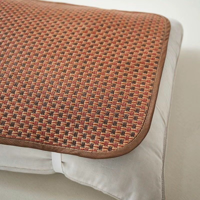 夏季碳化竹席枕席竹枕头披v片枕片学生凉席枕披单人藤条面枕巾枕