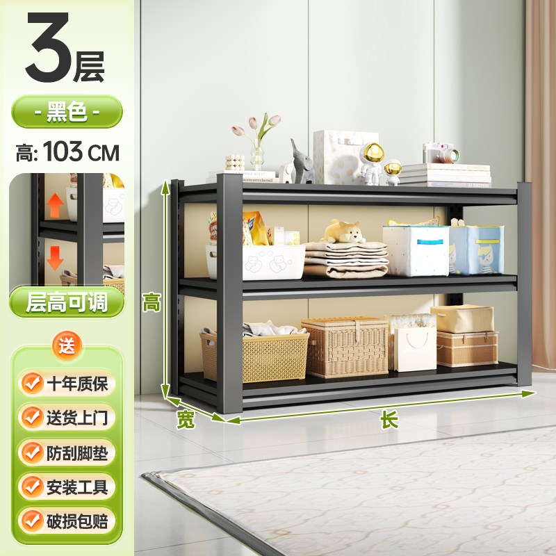 家用货架置物架落地多层r杂货架储物间阳台快递厨房收纳展示架钢