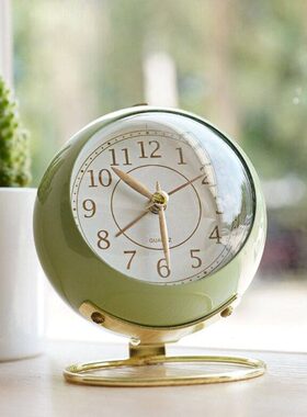 表H钟闹ns桌e儿童学生）台钟e（创意小闹钟时尚时高中生床头钟汉