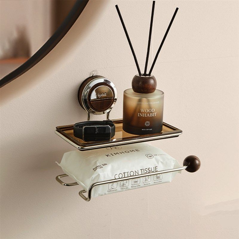 吸盘厕纸盒壁挂式纸巾架免打孔卫B生间厕所浴室纸巾盒抽纸盒置物