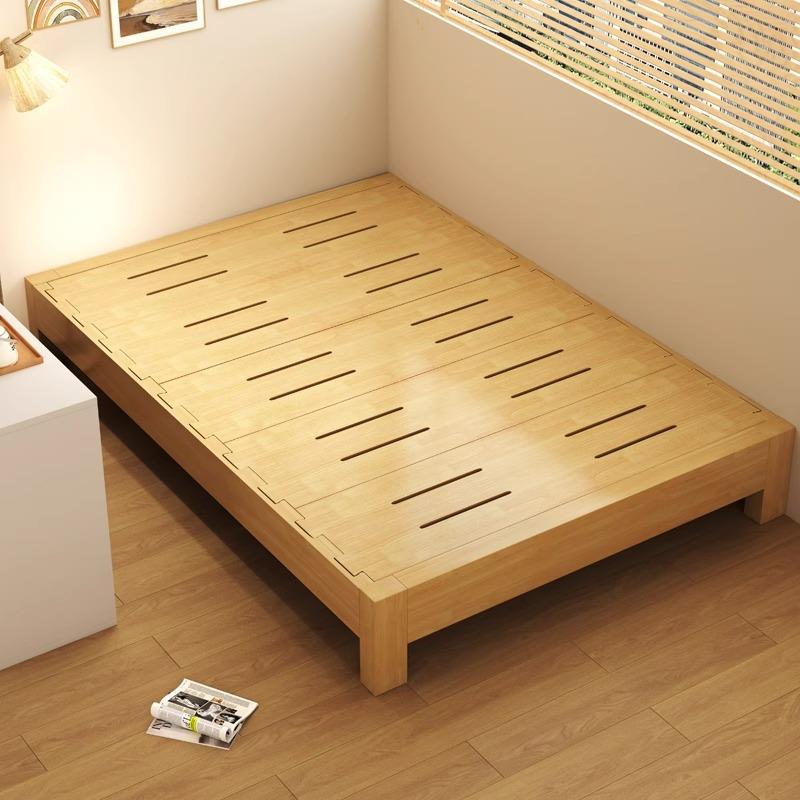 无床头实木床榫卯结构日式书房新型榻榻米床架新款1米8双人床架子