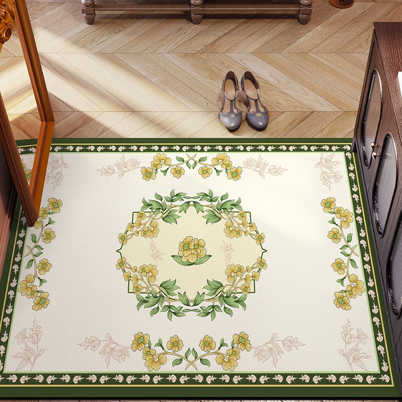 美式入户门地垫皮革pvc可擦免洗防滑脚垫子玄关门口进门地毯家用