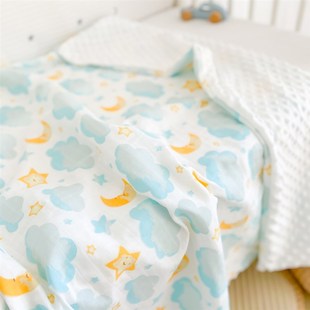 婴儿纯棉被套新生儿安抚豆豆毯幼儿园宝宝盖毯换洗被罩可拆洗被子