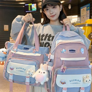 书包女减负初中女生大容量简约高中生中学生轻便小学生双肩包揹包