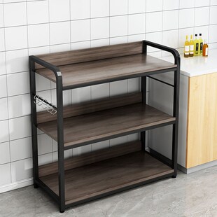 厨房多功能置物架落地多层微波炉锅具收纳架杂物烤箱家用储物架子