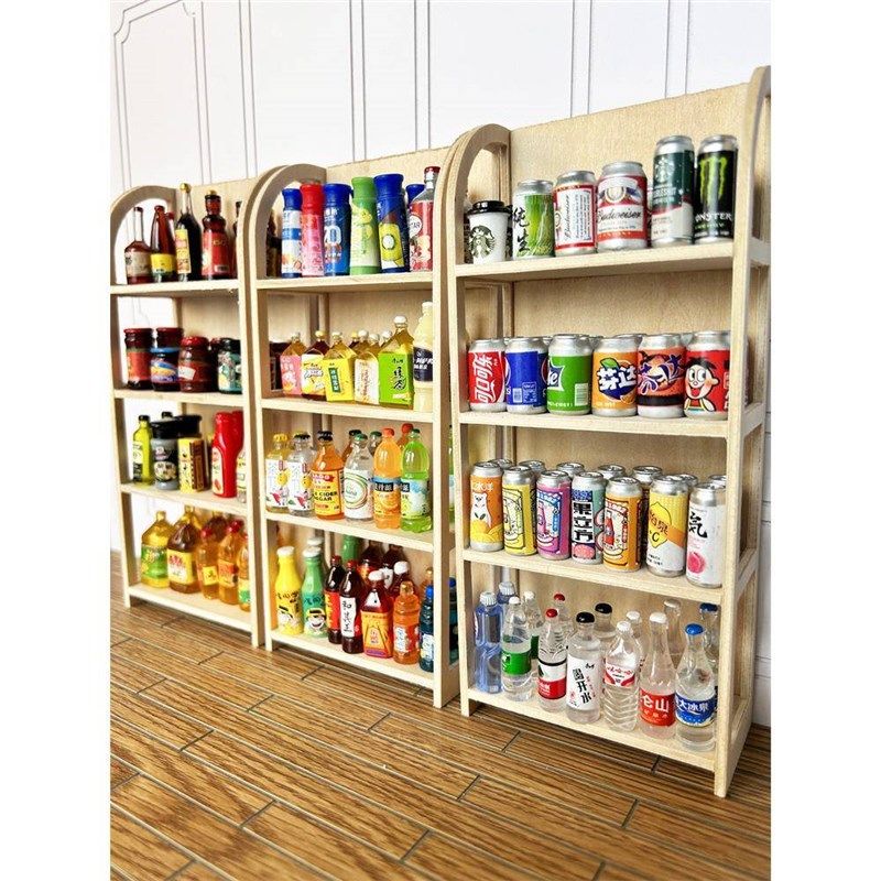 货架 木制多层置物架 层架超市场景迷你模型摆件微缩场景拍摄道具,模玩/动漫/周边/娃圈三坑/桌游,手办模型场景道具娃屋,淘宝优惠券,粉丝福利购,淘宝优惠卷