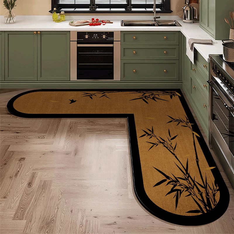 L形厨房地垫防滑防油可擦免洗地毯吸水垫专用脚垫可定制2024新款