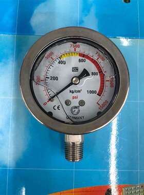 IMT全不锈钢耐震压力表抗震表304材质1000KG螺纹1/4油压表DIN