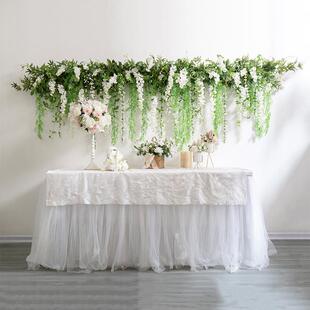 森系花排花摄影道具拍照背景花艺套装甜品桌桌面假花摆件花