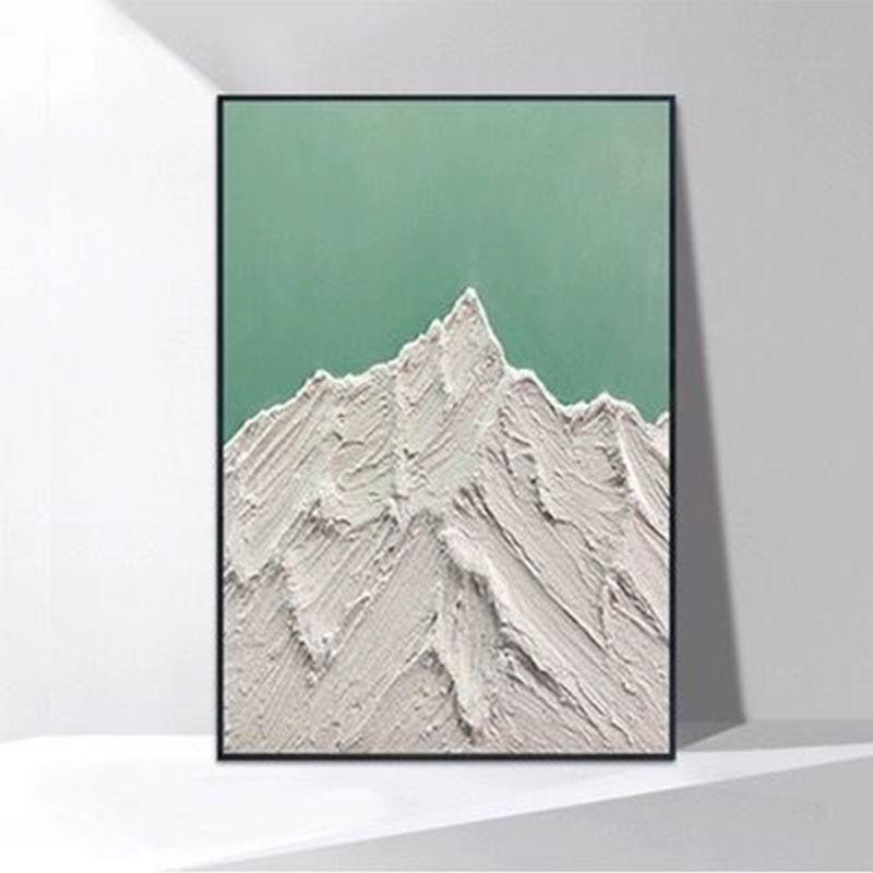 立体手绘油画现代抽象山景客厅玄关装饰画北欧简约肌理画过道尽头