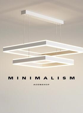 2024新款客厅吊灯现代简约大厅主灯北欧极简白色网红餐厅卧室灯具