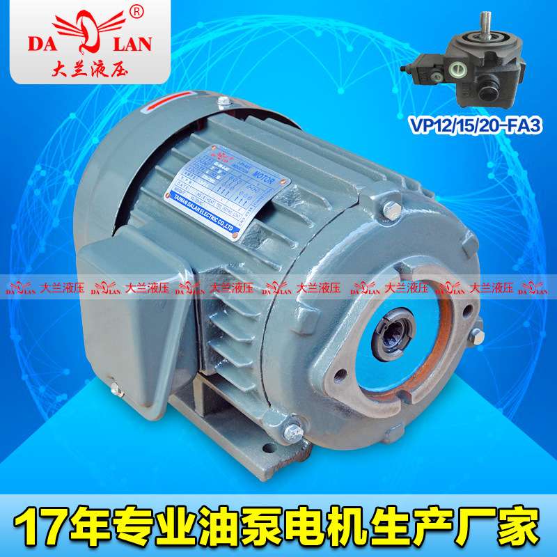 DALAN大兰9齿7齿花键VP20油泵专用立式电机DL-802-4/B5-HJ-0.75KW