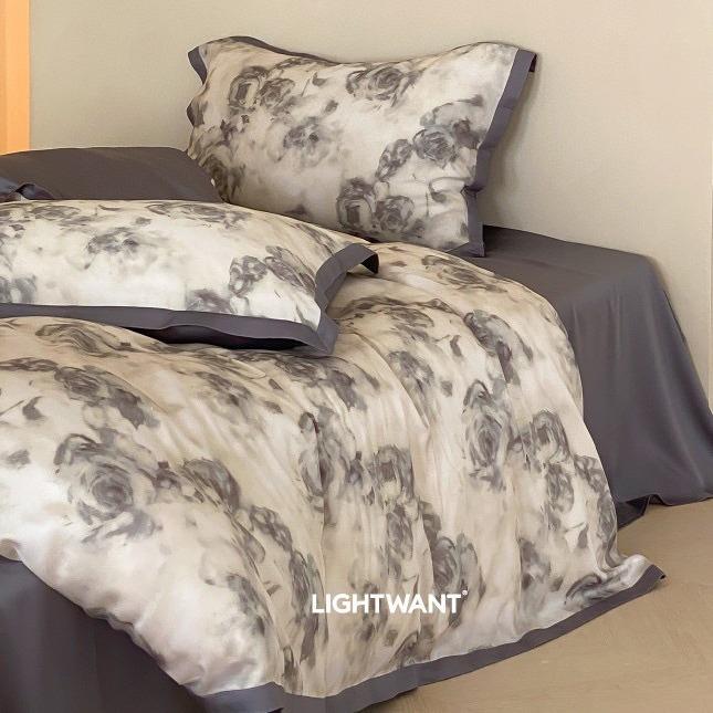 1莱赛尔天丝四件套冰丝凉感裸睡丝滑床单被套A类母婴级夏季床品