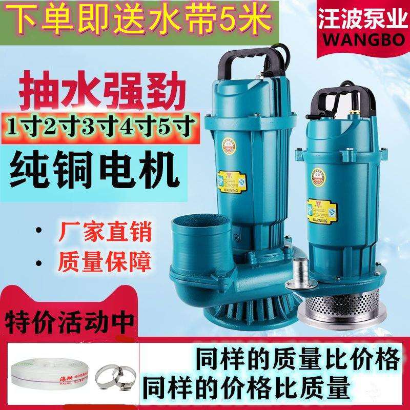 上海铜线农用家用220v浇地鱼塘小型潜水抽水机2.5寸3寸4寸清水泵