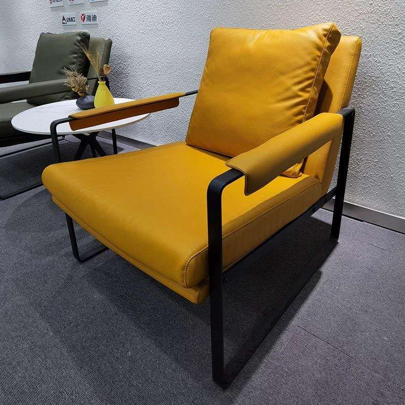 北欧单人沙发椅懒人沙发意式轻奢铁艺休闲椅简约小户型客厅老虎椅