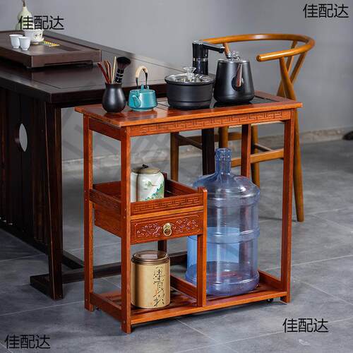 实木移动小茶桌边柜茶台客厅茶几阳台办公室茶车烧水壶一体茶水柜
