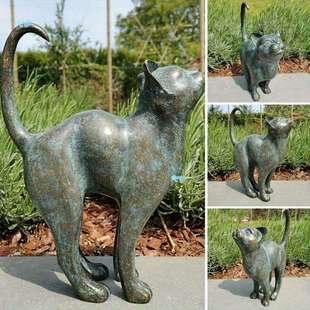 Cat Resin Sculpture Decor Lawn跨境 Statue Bronze