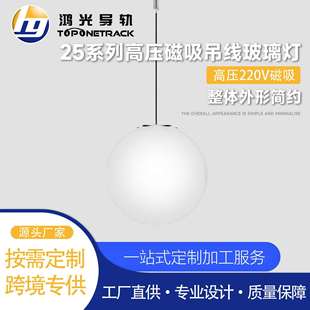 不智能 高压吊线玻璃灯 led射灯商照HG2509DG 四线磁吸轨道灯 25款