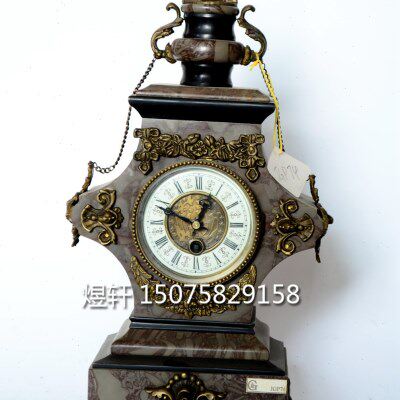 |理座钟|古典旧老式机械|复古钟表欧式上弦作钟铸台钟石铜|座钟