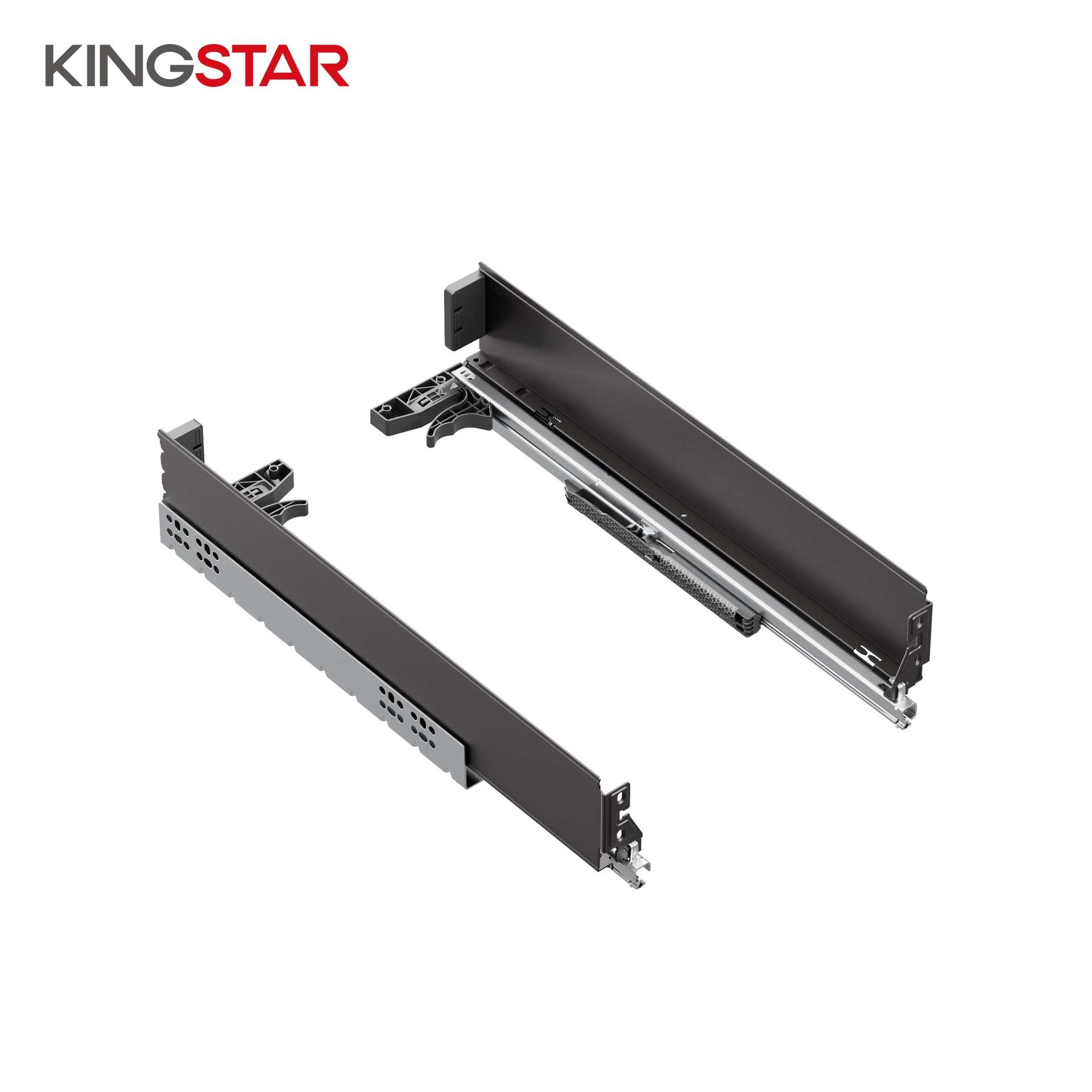 二维调节骑马抽缓冲阻尼抽屉轨道单层超薄金属抽屉侧板抽屉系统