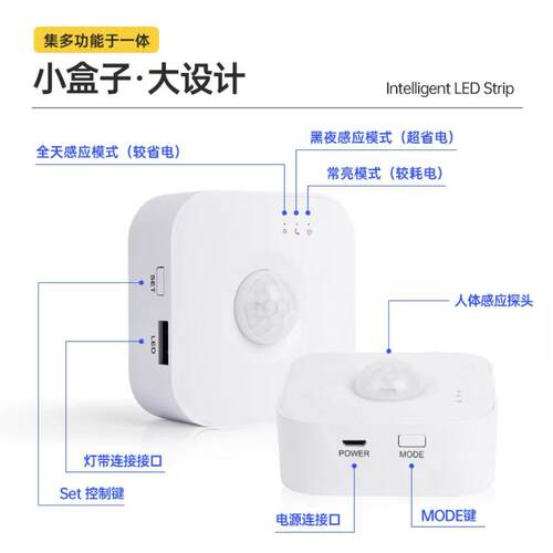全面疯抢爆卖产品氛围智能5V LED人体感应流水灯带七彩流马潮玩灯