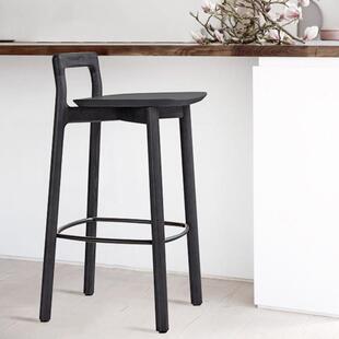 XZB408-65实木吧台椅家用高椅子高脚凳木吧椅白蜡木吧台凳现代简