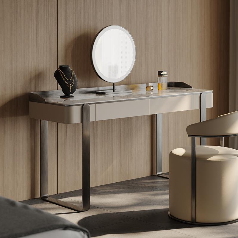 FG110意式极简岩板梳妆台简约现代小户型化妆桌卧室轻奢收