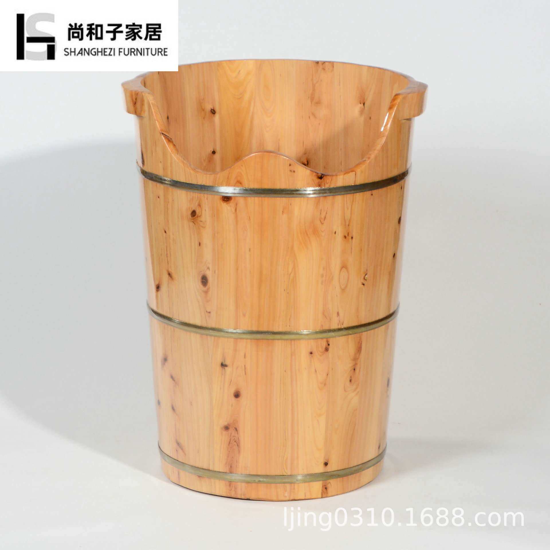 香柏木熏蒸足浴泡脚木桶过膝家用过小腿木质双人足疗实木保温成人