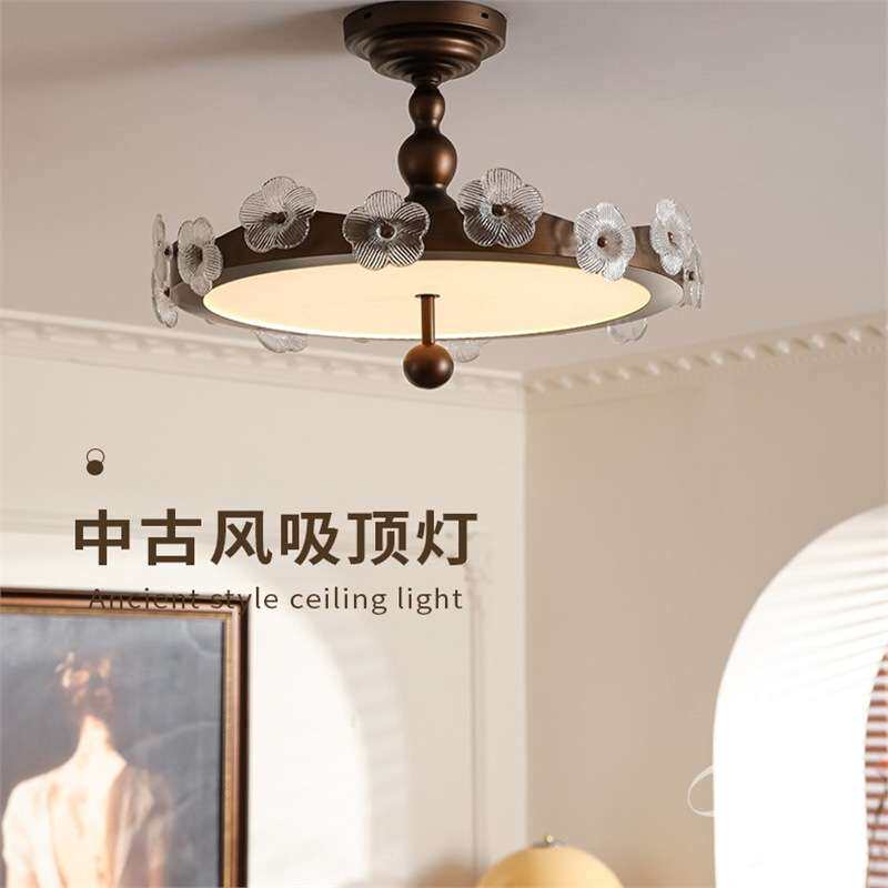 中古风吸顶灯卧室复古全光谱护眼主卧书房美式现代简约灯具